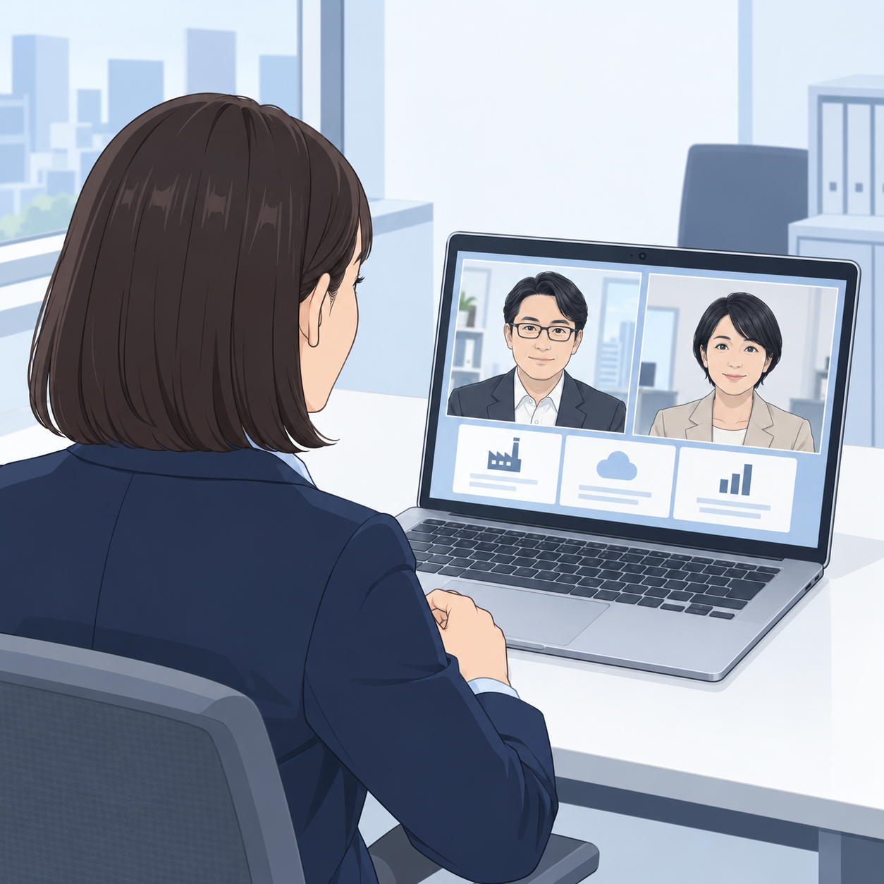 オンラインで参加する交流会を検討するイメージ