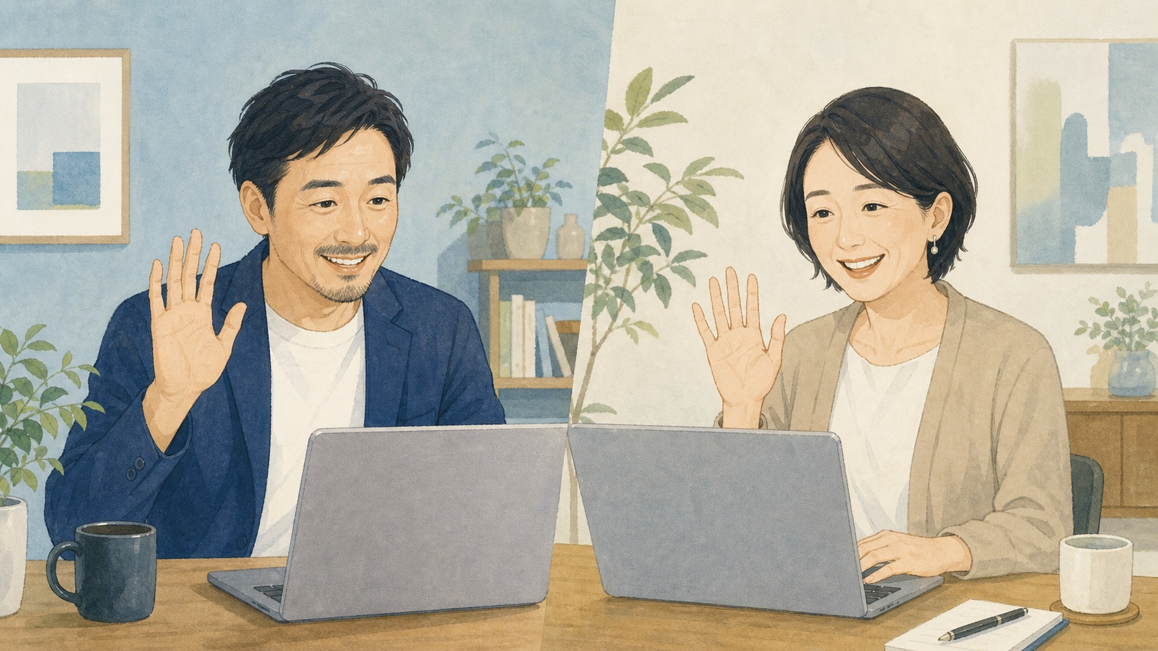 名刺交換だけで終わらせない、交流会後のフォロー方法を実践する交流会参加者のイメージ