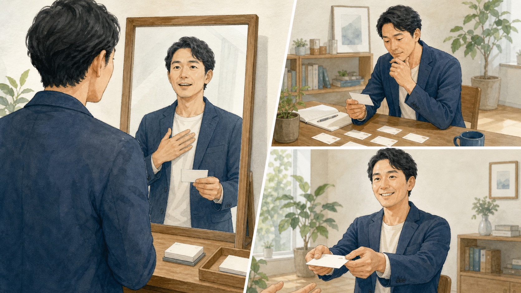 伝わる自己紹介の作り方｜30秒で仕事と強みを伝えるコツを実践する交流会参加者のイメージ